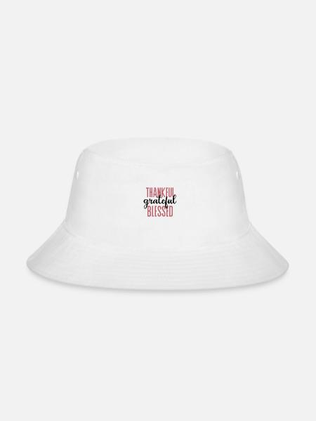 Thankful grateful blessed - Bucket Hat - white