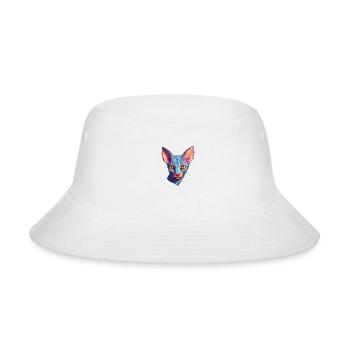 Sphynx Cat Chic Psychedelia Sphinx Hairless Cat - Bucket Hat - white - Front