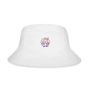 Baby Bird doing Yoga line art colorful cartoon - Bucket Hat - white - Front
