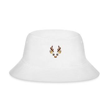 Reindeer Face Christmas, Merry Christmas - Bucket Hat - white - Front