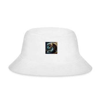 A majestic giant cobra coiled upward ready. - Bucket Hat - white - Front