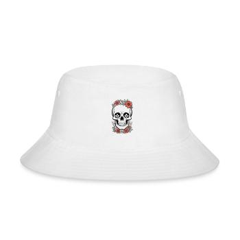 Flower Skull - Bucket Hat - white - Front