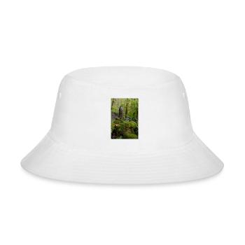 Mossy Forest Bird on Log - Bucket Hat - white - Front
