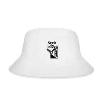 Seek The Unseen Flashlight Urbex Minimalist Art - Bucket Hat - white - Front