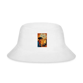 Women Coder Brainstorming at Computer - Bucket Hat - white - Front
