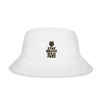 Stay Brave Wild Free Wolf - Bucket Hat - white - Front