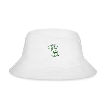 Duck Small Cute Bird Sunglasses Funny Palm Tree - Bucket Hat - white - Front
