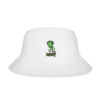 Funny Little Green Zombie Illustration- - Bucket Hat - white - Front