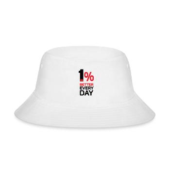 1% better - Bucket Hat - white - Front