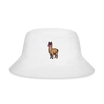 Cool llama in a minimalist comic style - Bucket Hat - white - Front