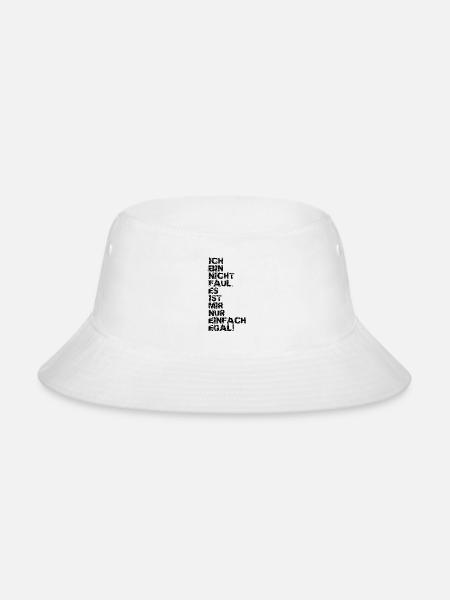 Lazy I Don’t Care German Design - Bucket Hat - white