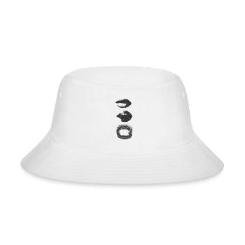 Mono Lip Print Kiss Pattern - Bucket Hat - white - Front