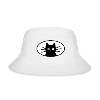 Black Cat Face - Bucket Hat - white - Front