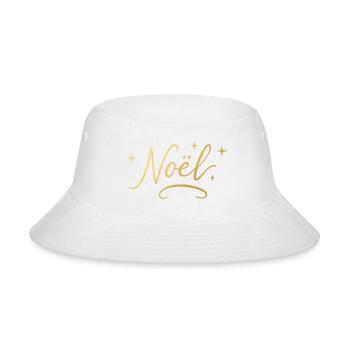 Christmas T-shirt: Chic & Minimalist Gold Writing - Bucket Hat - white - Front