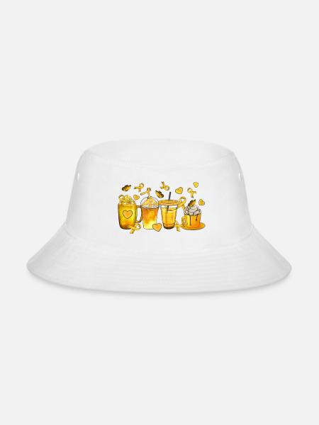 Golden Beverages and Hearts - Bucket Hat - white