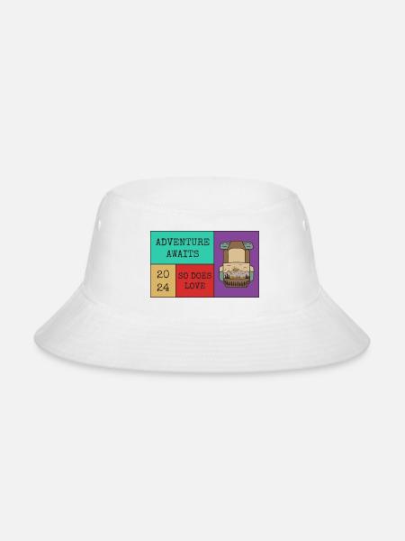 Adventure Awaits So Does Love - Bucket Hat - white