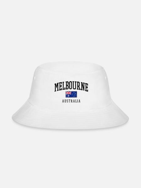 Melbourne Australia Flag Typography Design - Bucket Hat - white