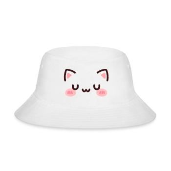 Cat Uwu Face - Bucket Hat - white - Front