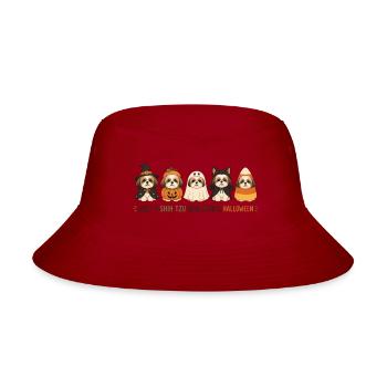 Halloween Shih Tzu Crew - Bucket Hat - red - Front