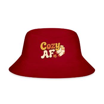 Cozy AF Autumn Socks - Bucket Hat - red - Front