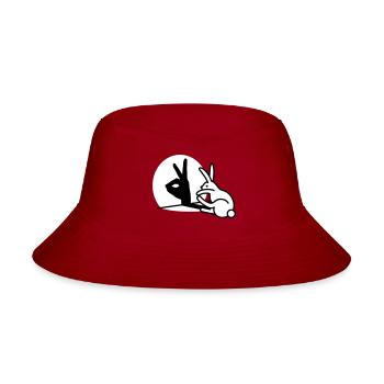 Funny Rabbit hand shadow puppets humor pop art - Bucket Hat - red - Front