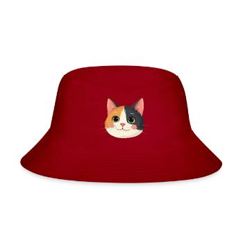 cute cat face - Bucket Hat - red - Front