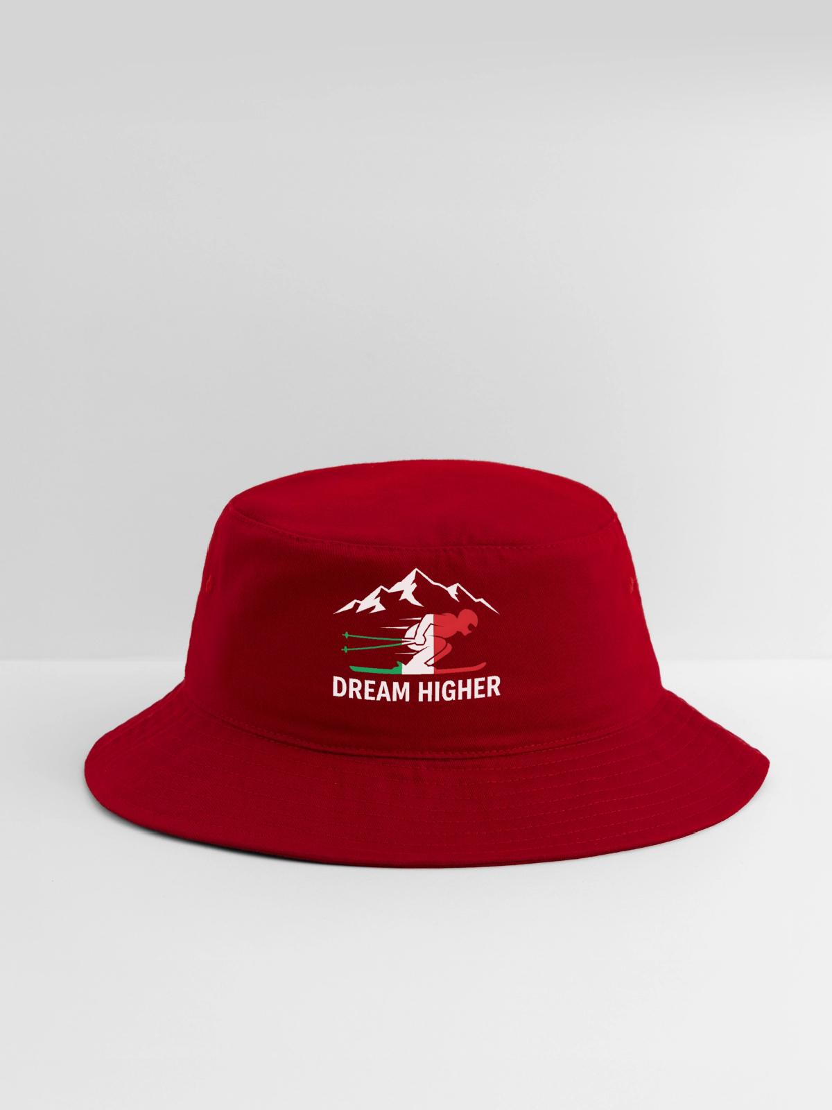Dream Higher Alpine Skier - Bucket Hat - red - Front