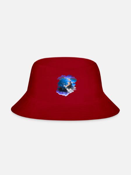 Aurora Ridge Dreamscape - Bucket Hat - red