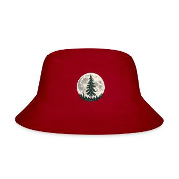 Pine Tree Moon - Bucket Hat - red - Front