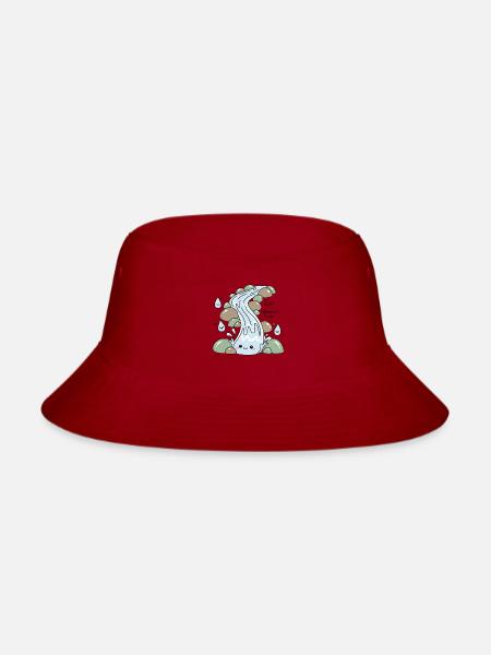 Kawaii Waterfall Character — Cute Nature’s Flow De - Bucket Hat - red