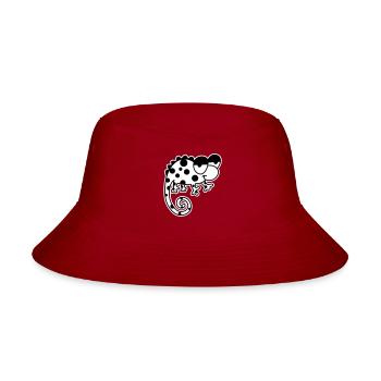 Cute Cartoon Chameleon Camouflage Lizard - Bucket Hat - red - Front