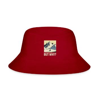 Penguin But Why Head Towards The Mountains Meme  - Bucket Hat - red - Front