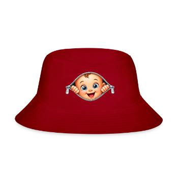 Expecting Mother Peeking Baby Zipper Pregnancy - Bucket Hat - red - Front