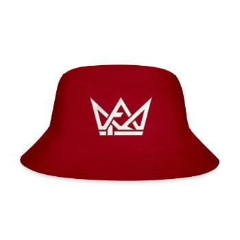 Mono Crown | white Metallic Geometric Chest Logo - Bucket Hat - red - Front