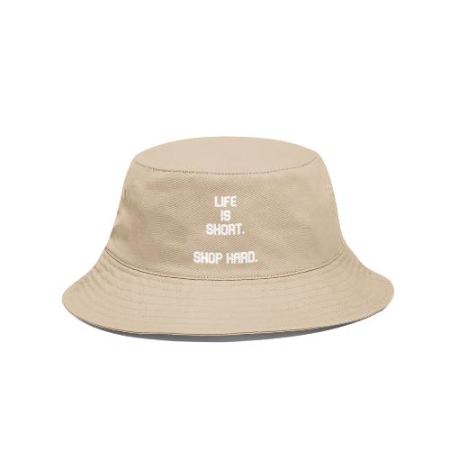 Shop Hard (White) - Bucket Hat