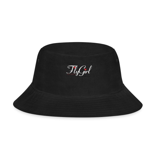 FlyGirlTextWhite W Black png - Bucket Hat