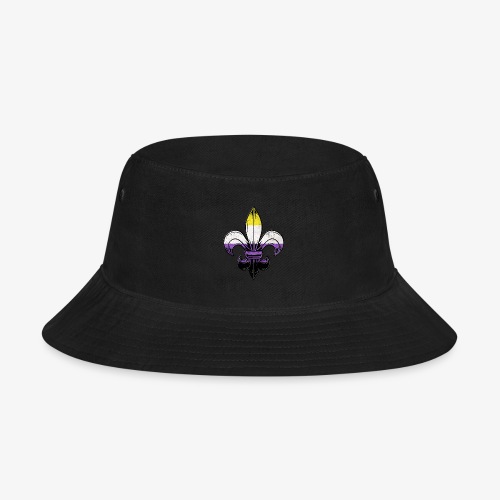 Nonbinary Pride Flag Fleur de Lis TShirt - Bucket Hat