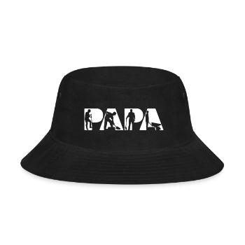 Papa Agricultural Worker Farm Gardener Silhouette - Bucket Hat - black - Front