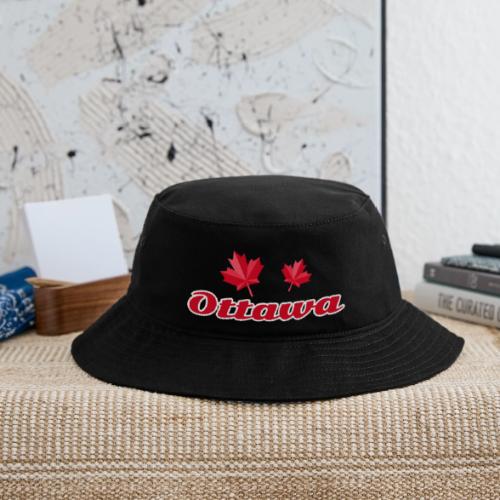 Ottawa with two red maple leaves - Bucket Hat