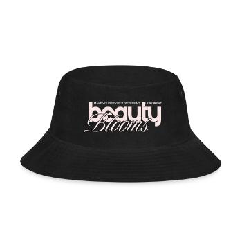 Beauty Blooms Modern Typography Graphic - Bucket Hat - black - Front