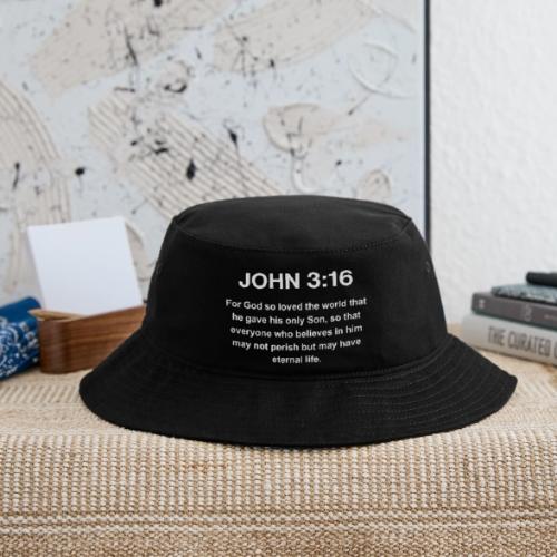 John 3:16 Christian Apparel – White - Bucket Hat