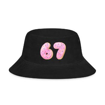 67 Six Seven Number 67 Sprinkles Donut Meme - Bucket Hat - black - Front