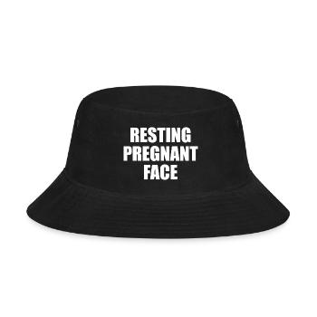 Expecting Mother Resting Pregnant Face Pregnancy - Bucket Hat - black - Front