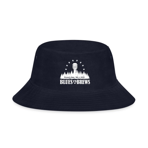 2022 Blues & Brews WHITE Treeline 2 logos - Bucket Hat