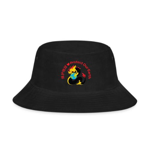 Kindness Dragon with Earth - Red - Bucket Hat
