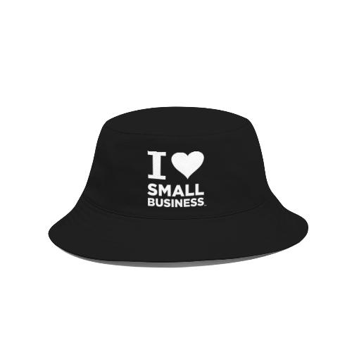 I Heart Small Business Logo (All White) - Bucket Hat