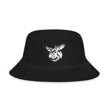 Majestic Moose Forest Illustration - Bucket Hat - black - Front