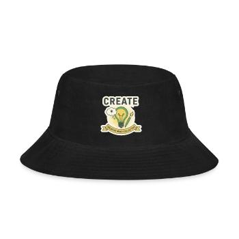Create_Artist_Minimalist_Graphic_Typography_Shirt - Bucket Hat - black - Front