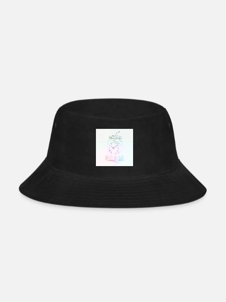 Time Jar Clock in Pastels - Bucket Hat - black