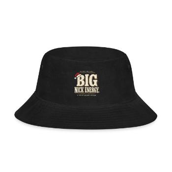 Big Nick Energy Funny Christmas Vintage Typography - Bucket Hat - black - Front